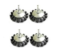 4 Pcs Steel Wheel Wire Brush, 75mm Rotary Twist Knot Wire Brush, Drill Wire Wheel Brush for Cleaning Rust, Stripping, Sanding