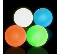 4 Pcs Sticky Balls Ceiling Glow in The Dark, Night Stress Balls Fluorescent Sticky Wall Balls, Stress Toys, Stress Balls Squeeze Slow Rebound Alleviate Anxiety for Kids and Adults