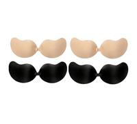4 Pcs Sticky Bra Push Up,Women Invisible Backless Dress Strapless Bras,Women's Adhesive Bras Lift,Sticky Boobspush Up Pads,Silicone Stick On Bra for Large Breasts,Backless Dresses Boost Cleavage (A)