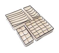 4 pcs Storage Box Bra Underwear Drawer Dividers Underwear Collapsible Closet Organisers White