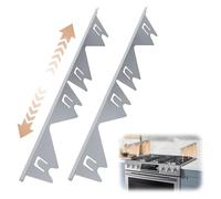 4 PCS Stove Gap Covers Stainless Steel, Cooker Gap Filler Easy Retractable Length 360mm - 720mm, Width 210mm Range Trim Kit, Heat Resistant Guard Between Stove Top & Counter (White)