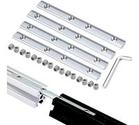 4 Pcs Straight Line Track Connectors with Screws, L Type Wrench | 180mm Aluminium Extrusion Profile Joint, for 30 Series T Slot Aluminum Extrusion Profile (Silver, 30 Series M6)