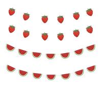 4 Pcs Strawberry Baby Shower Decorations,Berry First Birthday Decor,Strawberry Decorations For Party,Strawberries Watermelon Garland Banner,Hanging Banner Berry Garland For Strawberries Themed Party