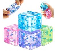 4 Pcs Stress Cube, Solid Ice Cube High Density Stress Relief Toys Autism Balls Sensory Anxiety Relief Item for Kids Adults