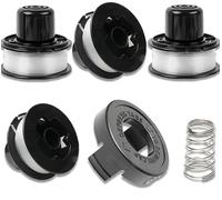 4 PCS Strimmer Spool, Trimmer Spool Line with 1 Strimmer Spool Cover, Compatible with Black+Decker Grass Trimmer Replace GL250/GL310/GL360 / GLC12/ BDST36 Spool and Cap, A6226-XJ