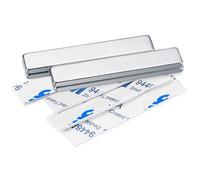 4 Pcs Strong Neodymium Bar Magnets, Strong Powerful Rectangular Rare Earth Magnets Strips with Double-Sided Adhesive for Crafts, Fridge, Science - 50x10x3mm