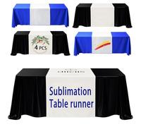 4 PCS Sublimation Table Banner 72" x 24" White 100% Polyester Table Runner Sublimation Blanks Personalized Table Runner with Logo,Table Decor, Party Decor, Vendor Booth, Blank Banner