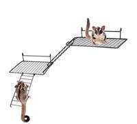 4 Pcs Sugar Glider Supplies Cage Accessories Hamster Stainless Steel Platform with Climbing Ladder Rat Climbing Toys for Cage for Squirrel Hamsters Guinea Pig Small Animal
