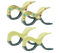 4 pcs Summer Clips Large Pegs Beach Towel Laundry Clothes Quilt Camping Garden Kite Surf Sunbed Sun Lounger Yacht Boat Jubilee Gym Kitchen Outdoors Accessory Birtday (Summer)