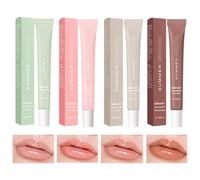 4 Pcs Summer Lip Butter Balm, Tinted Hydrating Lip Gloss Nourishing Lip Mask for Smooth, Soft, Non-Sticky Shine, Perfect for Dry Lips