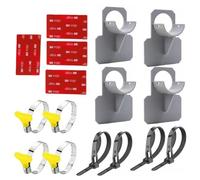 4 Pcs Swimming Pool Pipe Holders, Above Ground Pool Accessories with Pipe Holder and Cable Ties, Pool Hose Support Preventing Pipes Sagging Accessory Designed to Fit On Pools