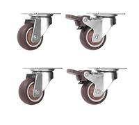 4 Pcs Swivel Caster Wheels with Threaded Stem HeavyDuty Office Chair Wheels Furniture Casters for Beds Cabinets Tables2 with Brake 2 Without Brake