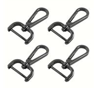 4 Pcs Swivel Clasps Hook, 1.5 Inch D Ring Detachable Snap Hook Metal Lobster Claw Clasp Hook with Screwdriver for Purse Making Keychain (Black)