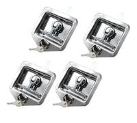 4 pcs T-Latch Handle Lock, Trailer Door Latch T-Handle Locking Stainless Steel Camper RV Truck Toolbox with Waterproof Seal, Fits Approximately 2-7/8" x 3-3/4" Door Cutout, Silvery