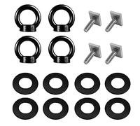 4 Pcs T Track Mount Tie Down Anchor for Roof Rack, 4 Pcs M8 Heavy Duty Square Eye Bolt, Stainless Steel T Bolt Eye Nut Tie Down Rings for Holding Bungee Cord, Ropes, Hooks