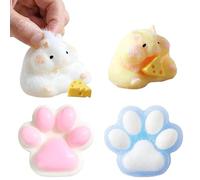 4 Pcs Taba Squishy Hamster Toys, Stress Relief Squeeze Pinch Toy, Clever Design, Suitable for Birthday Gifts, Compact and Easy to Carry