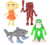 4 PCS Taba Squishy Italian Brainrot Toys, Tung Tung Tung Sahur Tabba Squishies Kit, Funny Tralalero Tralala Figures Fufu Squishy Fidget Toys Soft Stress Toy Gifts for Fans Kids & Adults
