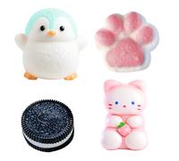 4 PCS Taba Squishy Kit, Squishy Stress Relief Toys for adolescent and Adults, Taba Squishies Sensory Fidget Toys, Portable Squishy Toys for Work, Home Decoration and Gift Giving