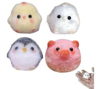 4 PCS Taba Squishy Kit, Taba Squishy, Taba Squishies, Fufu Squishy, Mini Chick Penguin Pig Taba Squishy Toys Sensory Toy Decompression Toy Squeeze Toy Stress Reliver Gift for Adults Kids