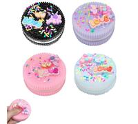 4 PCS Taba Squishy Set, Fufu Squishy, Biscuit Stress Relief Toy, Squishies Toys, Taba Squishies, Pinching Biscuit Simulation Toy for Stress Relief Toy, Fidget Toy Adorable for Kids & Adults