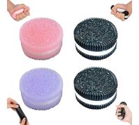 4 pcs Taba Squishy, Sticky Squishy Fufu Squishy Toys, Squishies Ultra Soft Decompression Venting Toy, Biscuit Stress Relief Toy Squishies Anxiety Relief for Women Men(2 Black 1 Pink 1 Lavender)