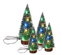 4 Pcs Tabletop Christmas Tree with Lights,Mini Artificial Xmas Tree with LED String Lights Christmas Party Decoration Miniature Table Ornaments Tabletop Decor Desk Christmas Tree (4Pcs,multicolor)