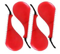 4 Pcs Taekwondo Kick Pads for Martial Arts Training, Red PU Breaking Boards for Karate and Boxing, High-Impact Kicking Pads for Fitness, Includes Carrying Strap, for Precision and Power Practice
