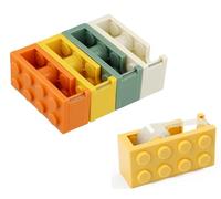 4 Pcs Tape Dispenser, 10.7x4x5.2cm, Sticky Tape Dispensers, Refillable Desk Tape Dispenser, Tape Holder for Home Office Desktop Restaurants, Yellow Orange White Green, No Tape Included