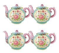 4 Pcs Tea Party Balloons, 35" Huge Teapot Aluminum Foil Balloons for Birthday, Baby Shower, Wedding, Bridal, Engagement, Bachelorette, Princess, Let's Par Tea Garden Party Decorations Supplies