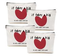 4 PCs Teacher Makeup Bag, Teacher Appreciation Gifts, Teacher Gifts Thank You Gifts, It Takes a Big Heart to Shape Little Minds Cosmetic Bag, Teacher Birthday Graduation Gifts for Women Coworker,