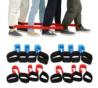 4 Pcs Team Building Games Equipment, 4 Legged Adjustable Walking Race Straps for Team Building, School Field Days, Camps and Outdoor Games, Coordination Game Props for Adults and Youngsters