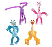 4 Pcs Telescopic Suction Cup Giraffe Toy,Telescopic Suction Cup Giraffe,Giraffe Telescopic Sensory Toy,Educational Stress Relief for Autistic Individuals,Educational Gift for Toddlers and Children