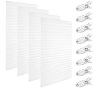 4 Pcs Temporary Blinds for Windows, 59 x 23.6 in Stick On Blinds for Windows, No Drill Pleated Shades with Clips, Room Darkening, Easy Install for Home, Office