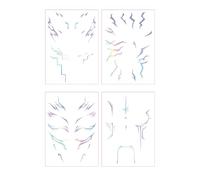 4 PCS Temporary Tattoos, Luminous Laser Temporary Tattoos for Cosplay, Rave Parties, Halloween, And Festivals, 4 Sheets of Style Designs, Making You Stand out in Any Crowd