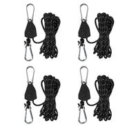 4 PCS Tent Guy Ropes, Guy Rope Tensioners and Awning Pole Tensioner for Camping and Grow Light Installation, Adjustable Guide Ropes with Durable Construction