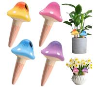 4 Pcs Terracotta Self Watering Spikes Ceramic Mushroom Self Watering Device