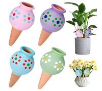 4 Pcs Terracotta Self Watering Spikes Ceramic Vacation Watering Devices | Wine Bottle Plant Watering Devices Self Watering Plant Spikes Automatic Plant Waterer Globes for Outdoor Balcony Dormitory