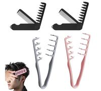 4 PCS Texture Comb, Magic Comb, Texture Comb Men, Professional Styling Tool for Men and Women, Multi-functional Design for Daily Hair Care, Travel Kit with 2 Texture Combs Plus 2 Black Folding Combs