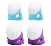 4 Pcs Thimbles for Sewing, Silicone Finger Protectors Finger Thimble, Rubber Finger Thimbles for Needlework Sewing Knitting Quilting Poke Book Cross Stitch (2 Sizes)