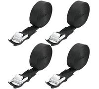 4 Pcs Tie Straps Roof Rack, 2.5m x 25mm Adjustable Buckle Heavy Duty Lashing Straps Black Ratchet Tie Down Straps Tensioning Belts for Cargo Motorcycle Trailer Luggage Touring car (4.5M Black)