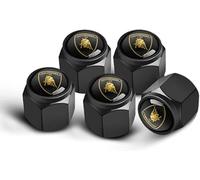 4 Pcs Tire Valve Stem Caps for Lamborghini Aventador Coupe 2017+, Dust Proof Valve Cover Corrosion Resistant Premium Leak-Proof Tyre Caps for Car,Black