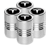 4 Pcs Tire Valve Stem Caps for Tesla Model S Model X Model 3 Model Y, Dust Proof Valve Cover Corrosion Resistant Premium Leak Proof Tyre Caps for Car,A