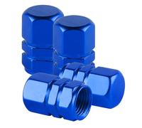 4 Pcs Tire Valve Stem Caps Hexagonal for Alfa Romeo Junior 2024, Car Wheel Valve Cap Universal, Anti Crash Aluminum Alloy Dust Cap, Accessories,Blue