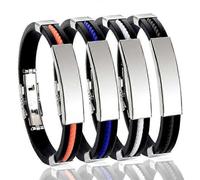 （4 pcs)Titanium Detox Lymphunclog Wristband Men Magnetic Bracelets
