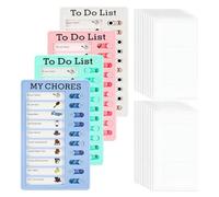 4 Pcs to Do List Checklist Board,Checklist Board with 20 Blank Paper, Detachable Reusable Daily Schedule Checklist Planner Board, Memo Checklist Chore Chart for Adults Kids Office Home Travel