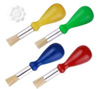 4 Pcs Toddler Paint Brushes - Easy Grip Chubby Brushes for Kids - 10.5cm x 2.8cm Rounded Handle for Little Hands - Washable Starter Art Brushes for Early Learning, Acrylic & Gouache Painting