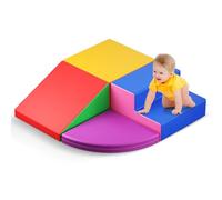 4 PCS Toddler Soft Play Set, Soft Play Set 1-3Y, Waterproof Removable Leather, Skin-Friendly Foam, Hidden Zippers, Extra-Wide Hook-and-Loop Strips (4P-leather-color)