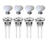 4 PCS Toilet Flush Button Replacement, 38mm Dual Flush Push Button for Toilet Cistern Tank, Round Head Bathroom Water Tank Repair Parts Compatible with Standard Toilets (Silver)