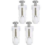 4 pcs Toilet Seat Fittings and Fixtures Toilet Lid Screws Stainless Steel Top Fixing Hinges Screws Expanding Nylon Nuts White Fixing Bolt for Toilet Covers Blind Hole Fitting WC Replacement Kit
