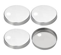 4 Pcs Toilet Seat Hinge Cover 55mm Diameter Toilet Caps Hinge Fixings Covers Stainless Steel Toilet Pan Top, Toilet Seat Hinges Fixing Decorative Covers Set, Toilet Seat Fittings for Home Hotel